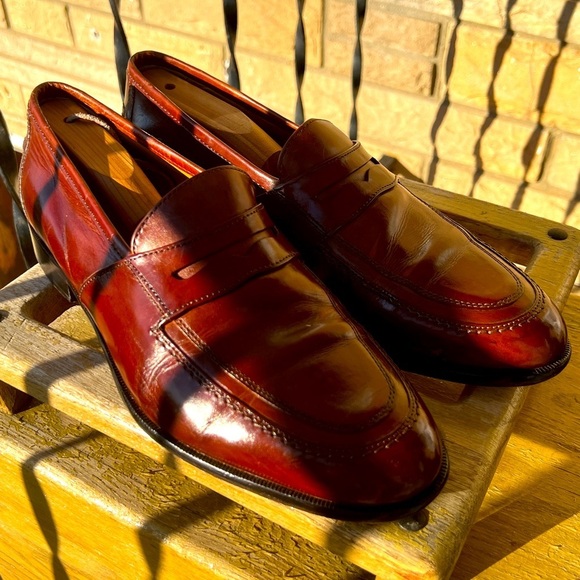 Johnston and Murphy Men’s Cognac Loafers B 11 Size 9.5W - Picture 1 of 13